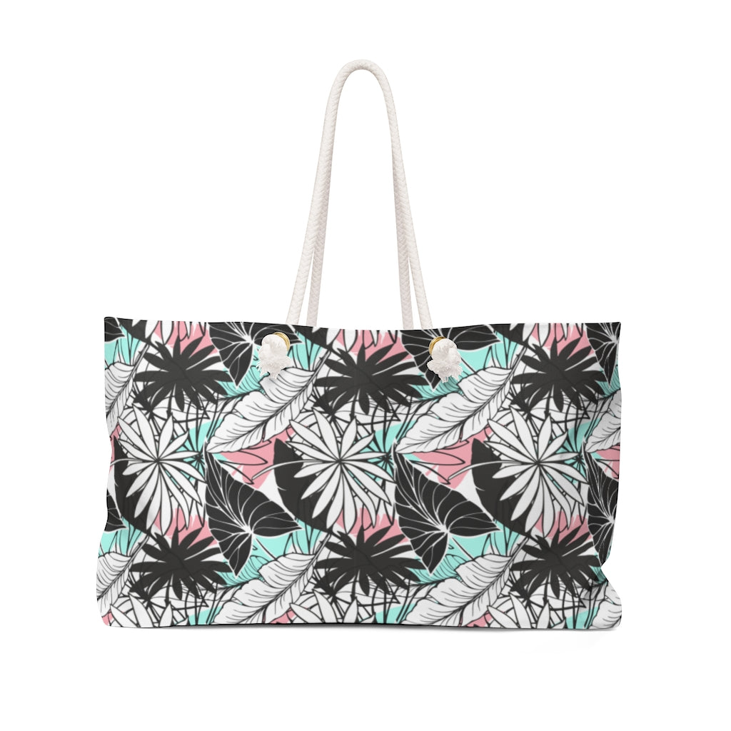 Palm Print Oversized Weekender Bag, Palm Tree Summer Aesthetic Gift