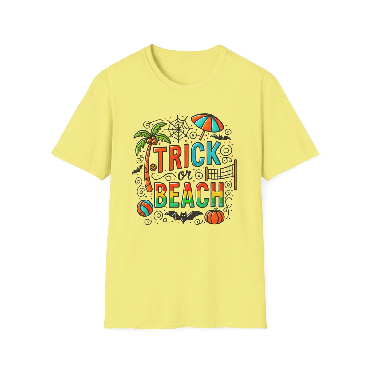 Trick Or Beach Beach Bum Halloween Shirt | Funny Halloween Gift For Beach Lover | Trick Or Treat Shirt |  Unisex Soft Style T-Shirt