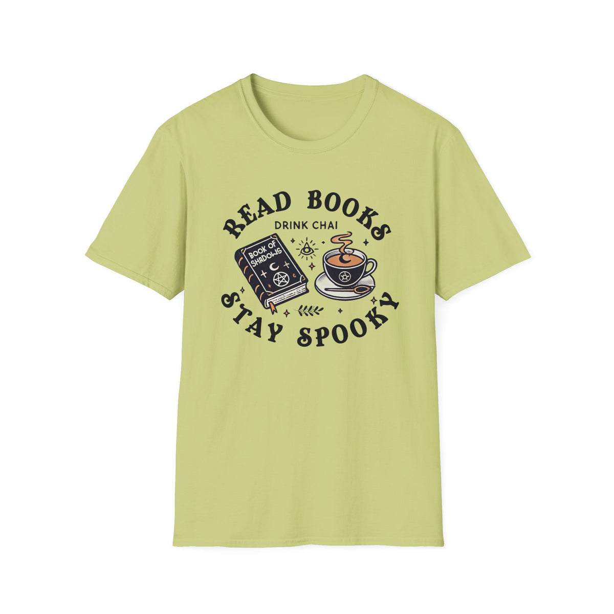 Read Books Drink Chai Be Spooky Vibes Shirt | Chai Tea Lover Gift | Unisex Soft Style T-Shirt