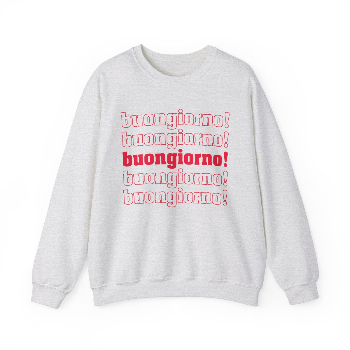 Buongiorno Good Morning Italian Phrase Shirt | Italy World Travel Gift | Unisex  Crewneck Sweatshirt