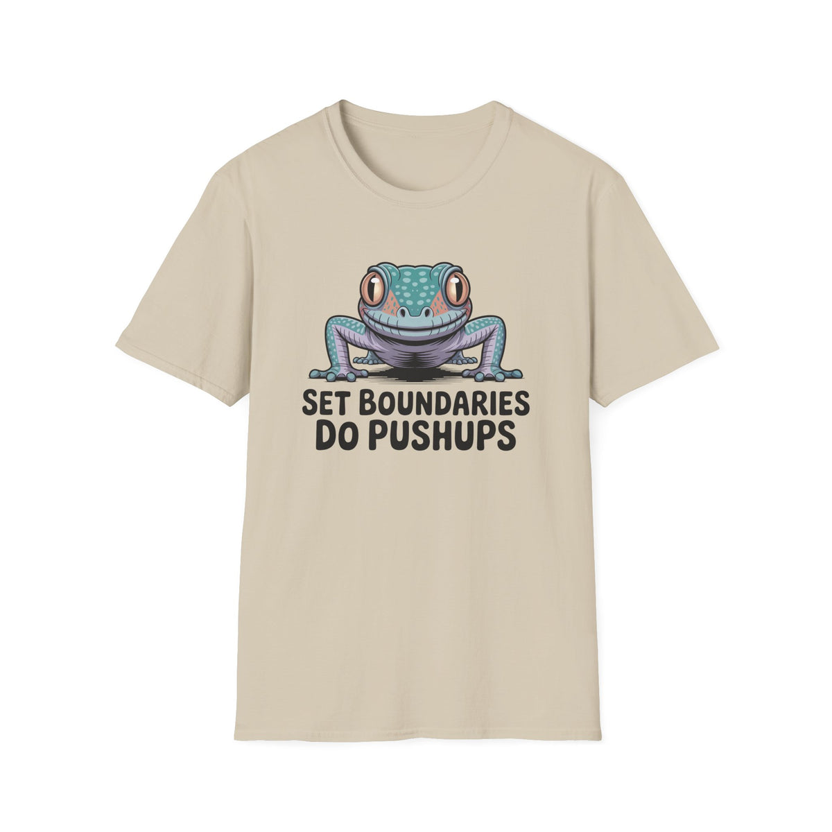 Set Boundaries Do Pushups Funny Lizard Shirt | Gym Motivation Shirt | Self Care Workout T-shirt |  Unisex Soft style T-Shirt