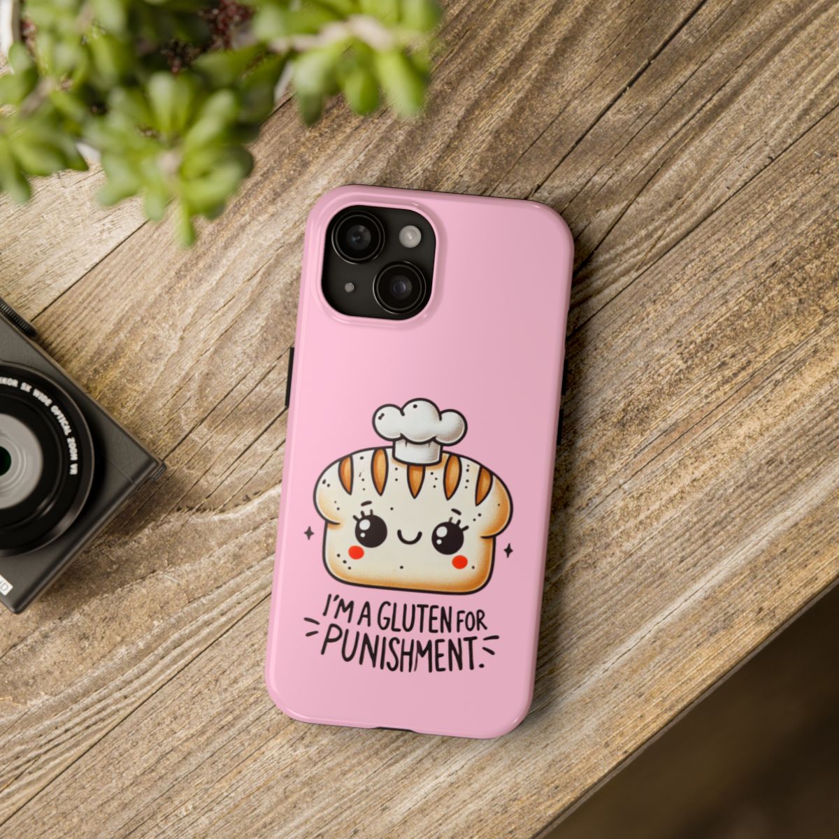 Gluten For Punishment Cute iPhone Case | iPhone 15 14 13 12 11 Phone Case | Foodie Gifts for Bakers | Baking Gifts | Tough Phone Cases