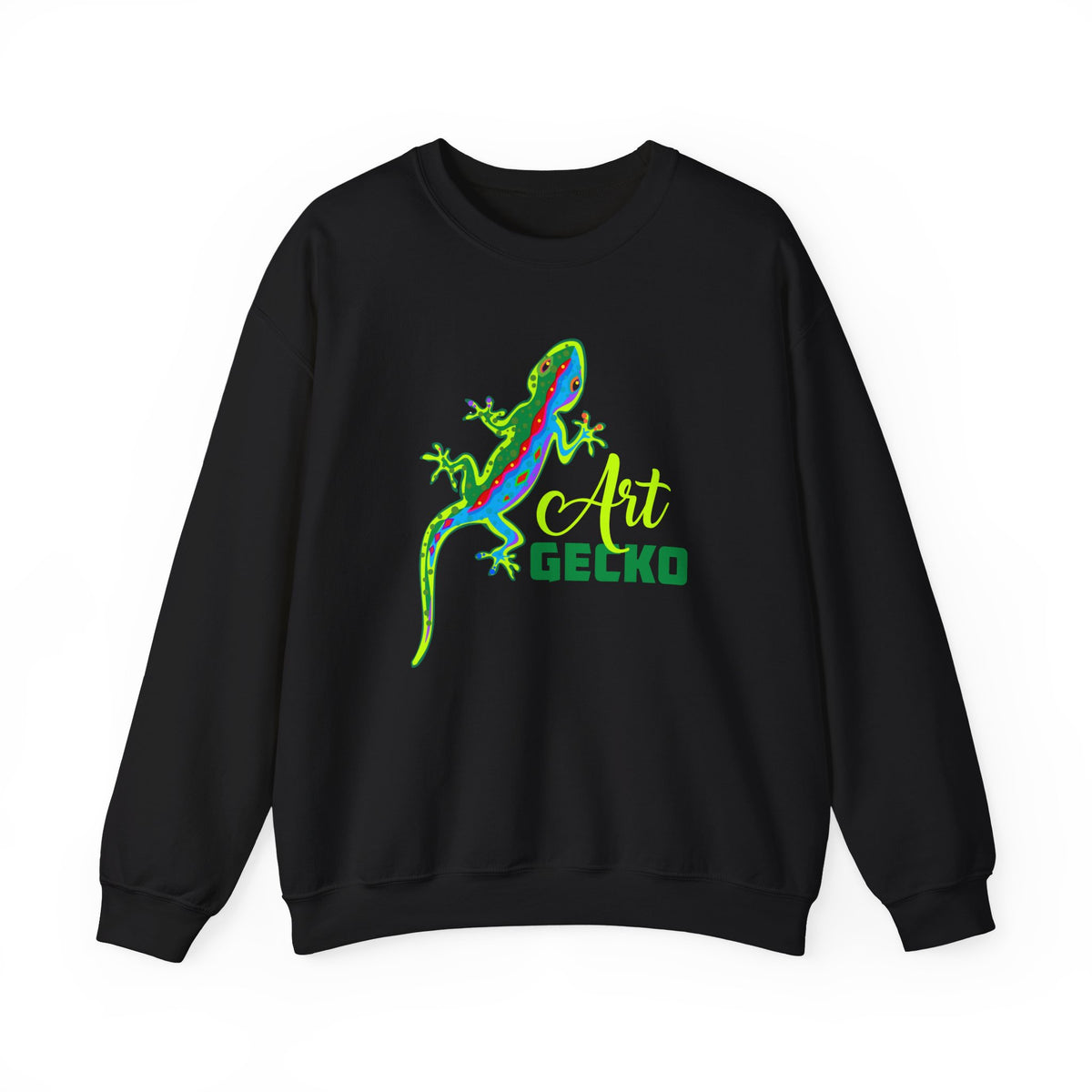 Gecko Lizard Neon Line Art Tropical Shirt | Art Nature Gift | Unisex Crewneck Sweatshirt