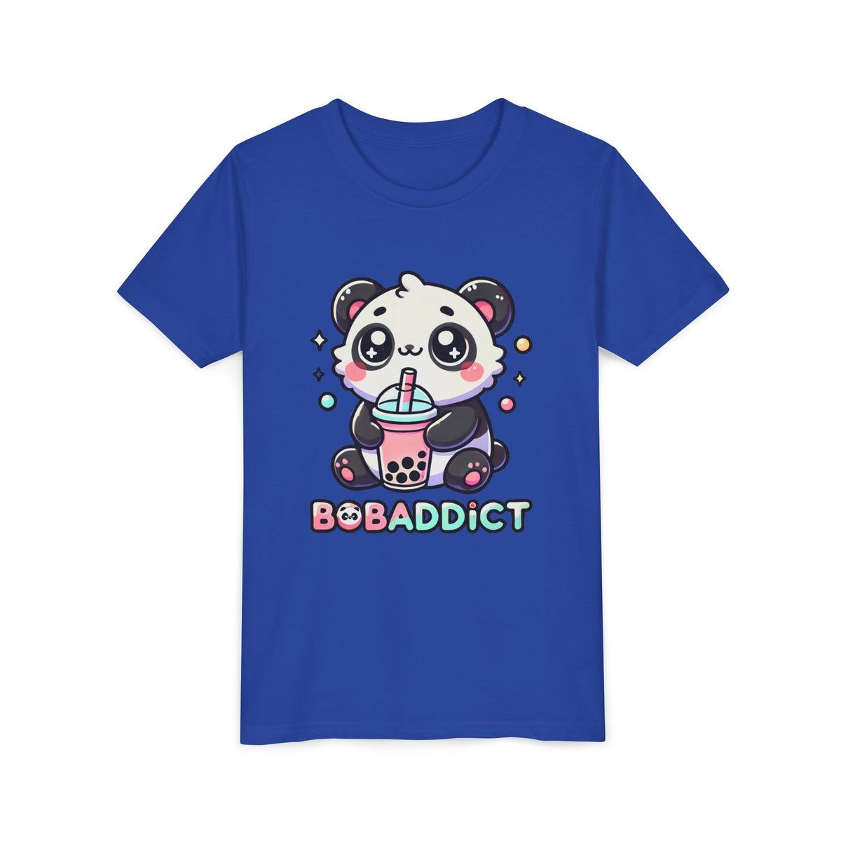 Boba Addict Cute Panda Bear Boba Tea Shirt | Kawaii Boba Shirt | Bubble Tea Lover Shirt | Youth Jersey T-shirt