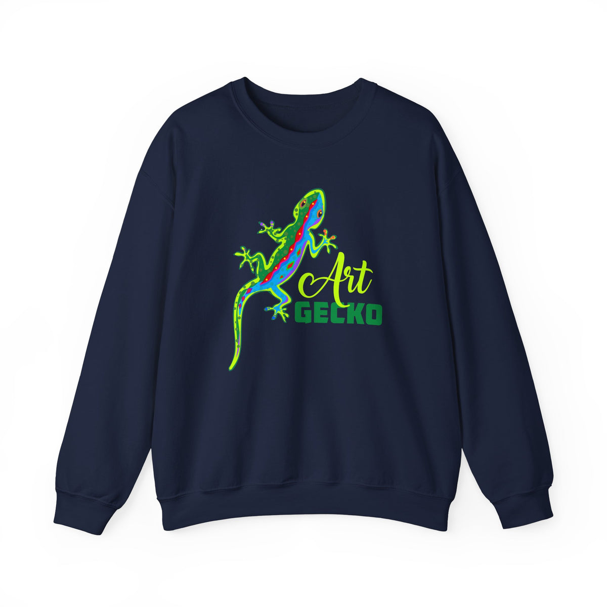 Gecko Lizard Neon Line Art Tropical Shirt | Art Nature Gift | Unisex Crewneck Sweatshirt