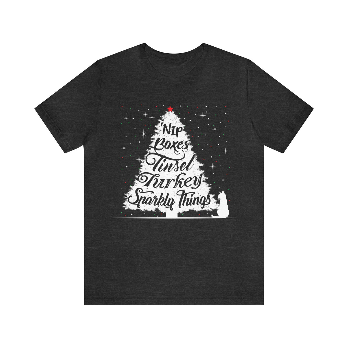 Cute Cat Christmas Tree Shirt | Cat Lover Shirt | Cat Lover Gift | Unisex Jersey T-shirt