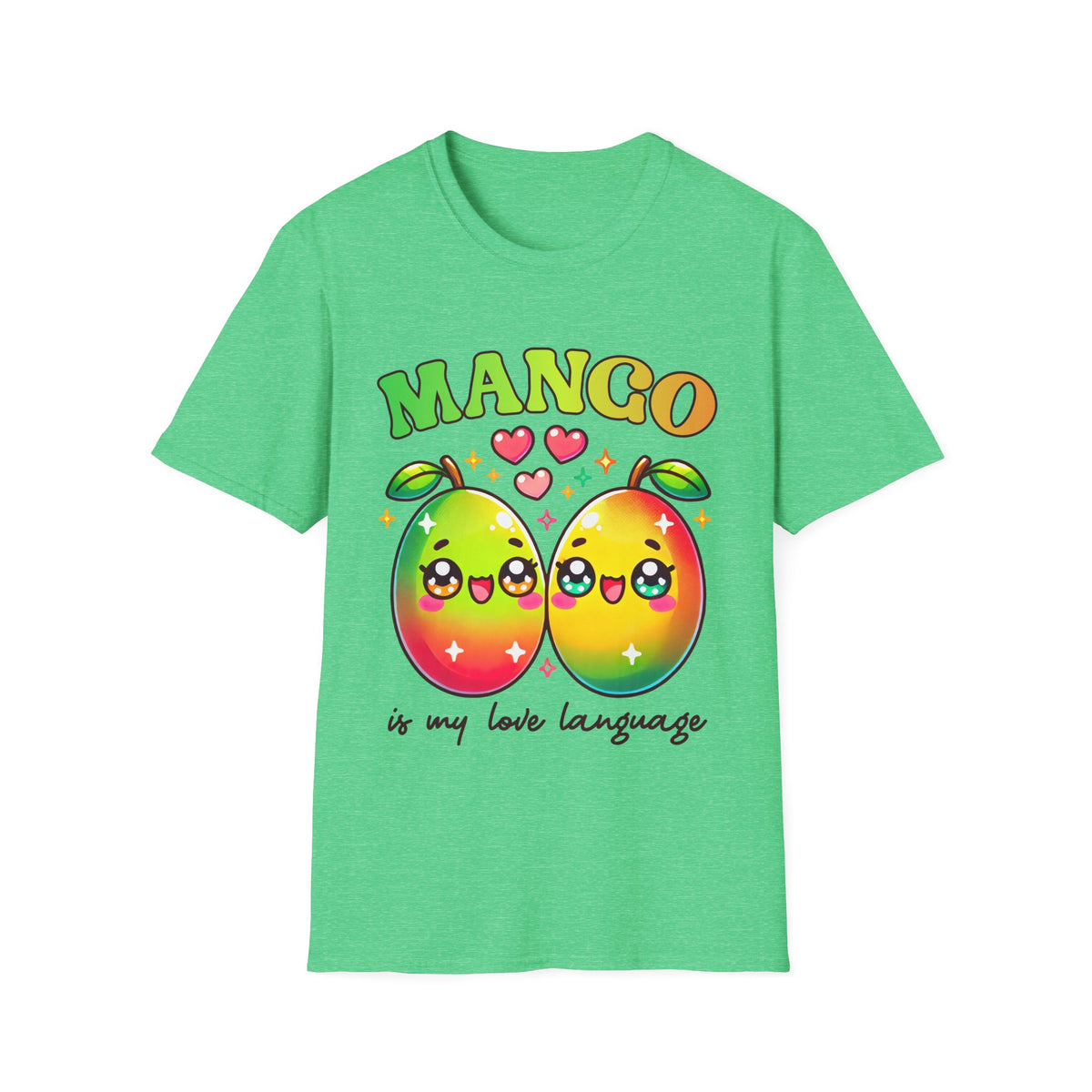 Mango Is My Love Language Kawaii Fruit Shirt | Cute Kawaii Valentine Shirt | Funny Mango Gift | Unisex Soft Style T-Shirt