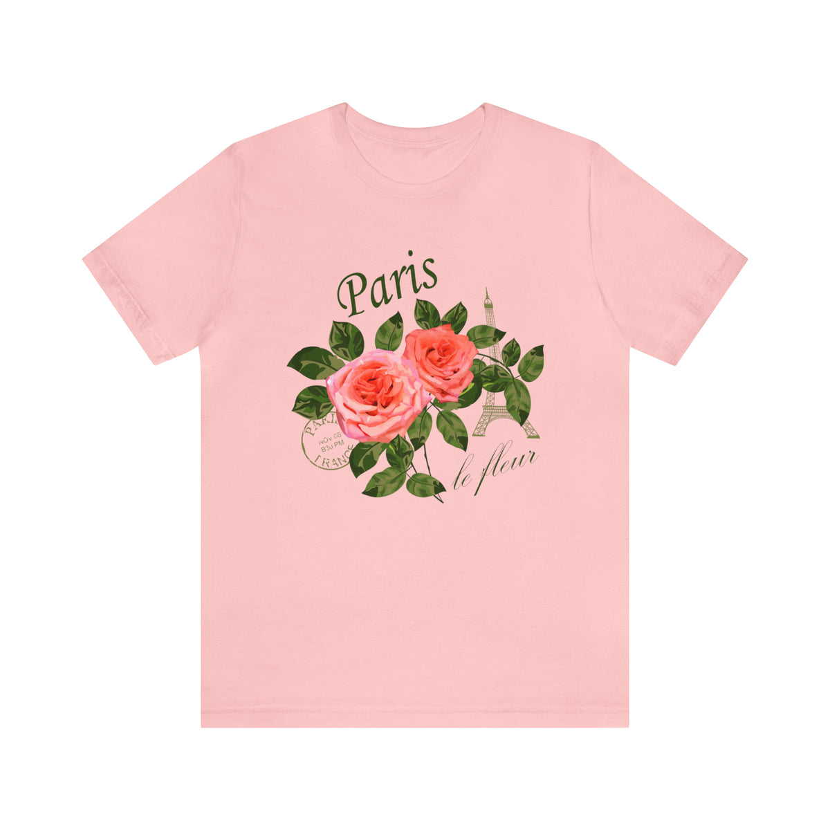 Paris France Vintage Rose Shirt | World Traveler Gardening Gift | Unisex Jersey T-shirt