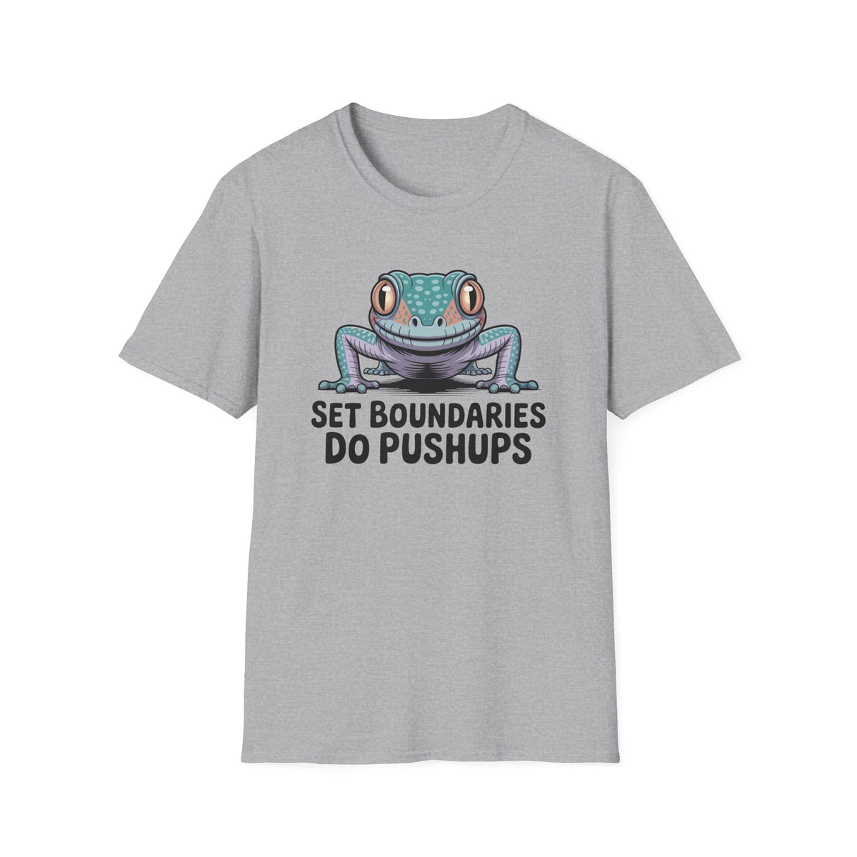 Set Boundaries Do Pushups Funny Lizard Shirt | Gym Motivation Shirt | Self Care Workout T-shirt |  Unisex Soft style T-Shirt