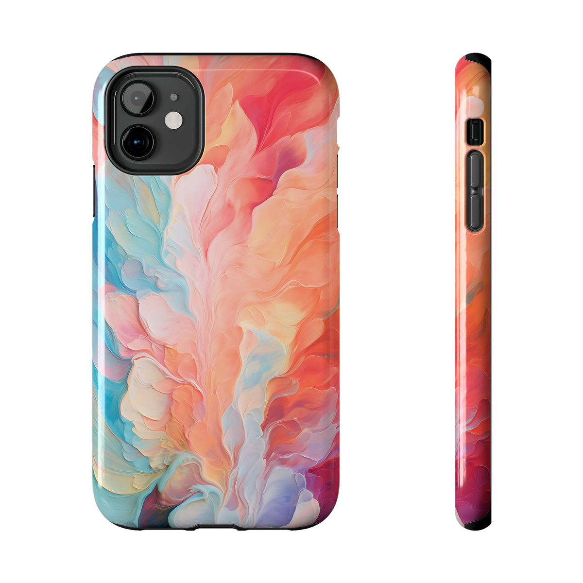 Pastel Summer Abstract Art iPhone 15 Case | iPhone 11 12 13 14 15 | Paint Brushstrokes Effect | Tough Phone Case