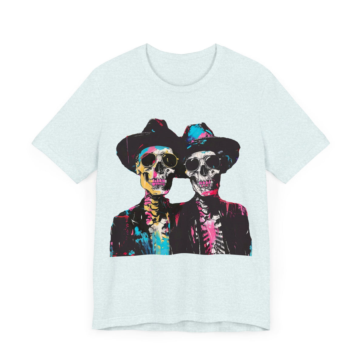 Neon Urban Art Halloween Skeleton Shirt | Expressionist Art Shirt | Unisex Jersey T-shirt