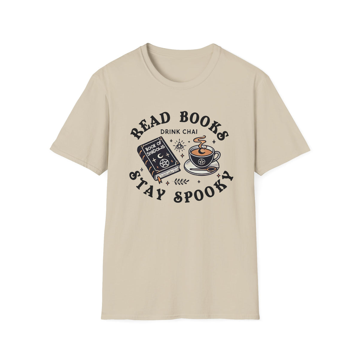 Read Books Drink Chai Be Spooky Vibes Shirt | Chai Tea Lover Gift | Unisex Soft Style T-Shirt