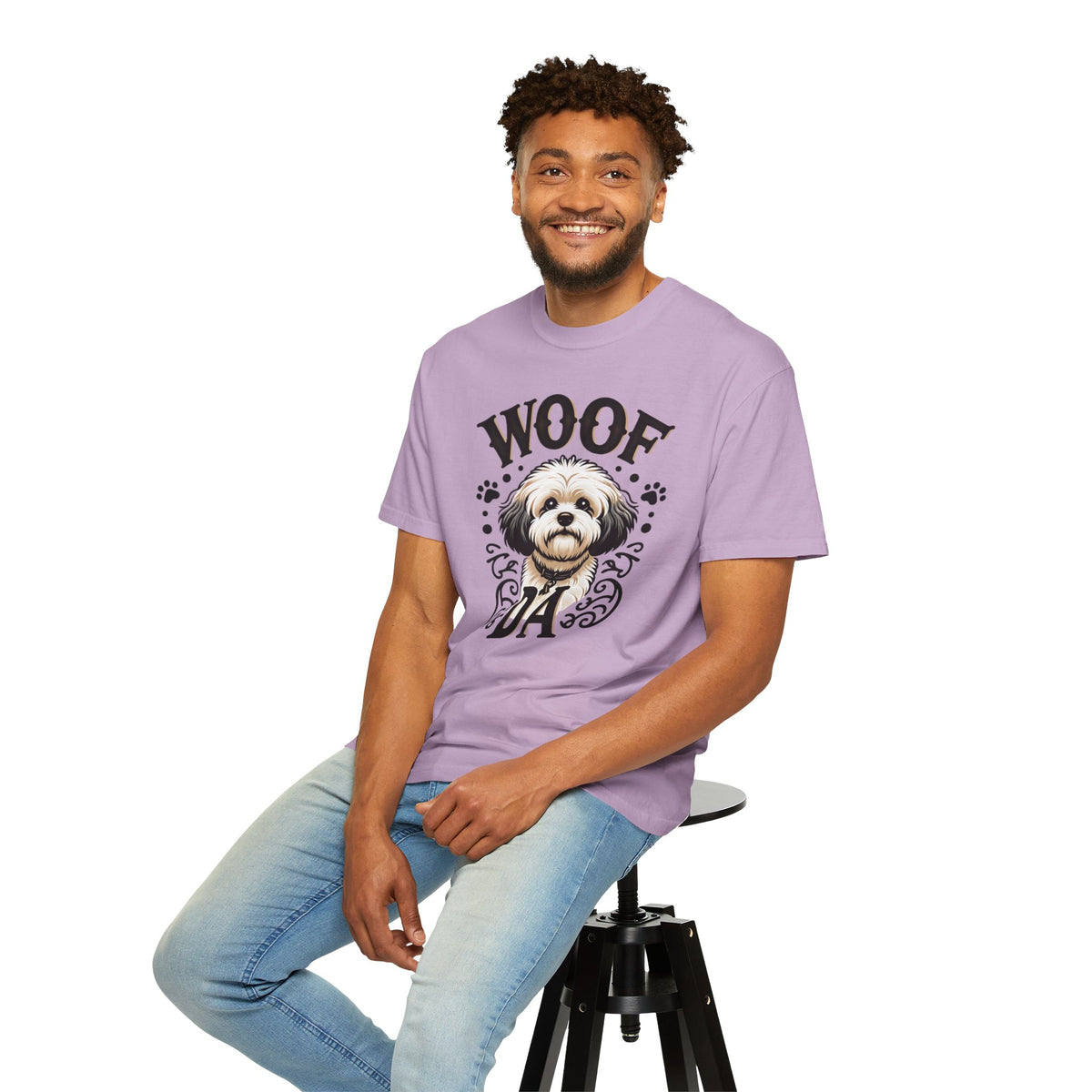Woof Da Minnesota Dog Lover Shirt | Bichon Frisé Spaniel  Mix | Uff Da Norwegian Gift | Unisex Garment-Dyed T-shirt