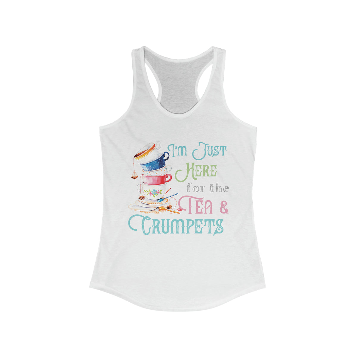 Tea & Crumpets Tea Cups Funny Shirt | Tea Lover Gift | Women's Ideal Racerback Tank