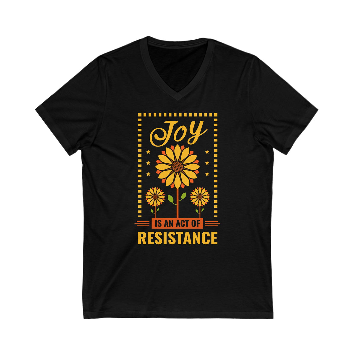 Joy Resistance Sunflower Aesthetic Shirt | Sunflower Gift | Activist Shirt | Unisex Jersey V-neck T-shirt