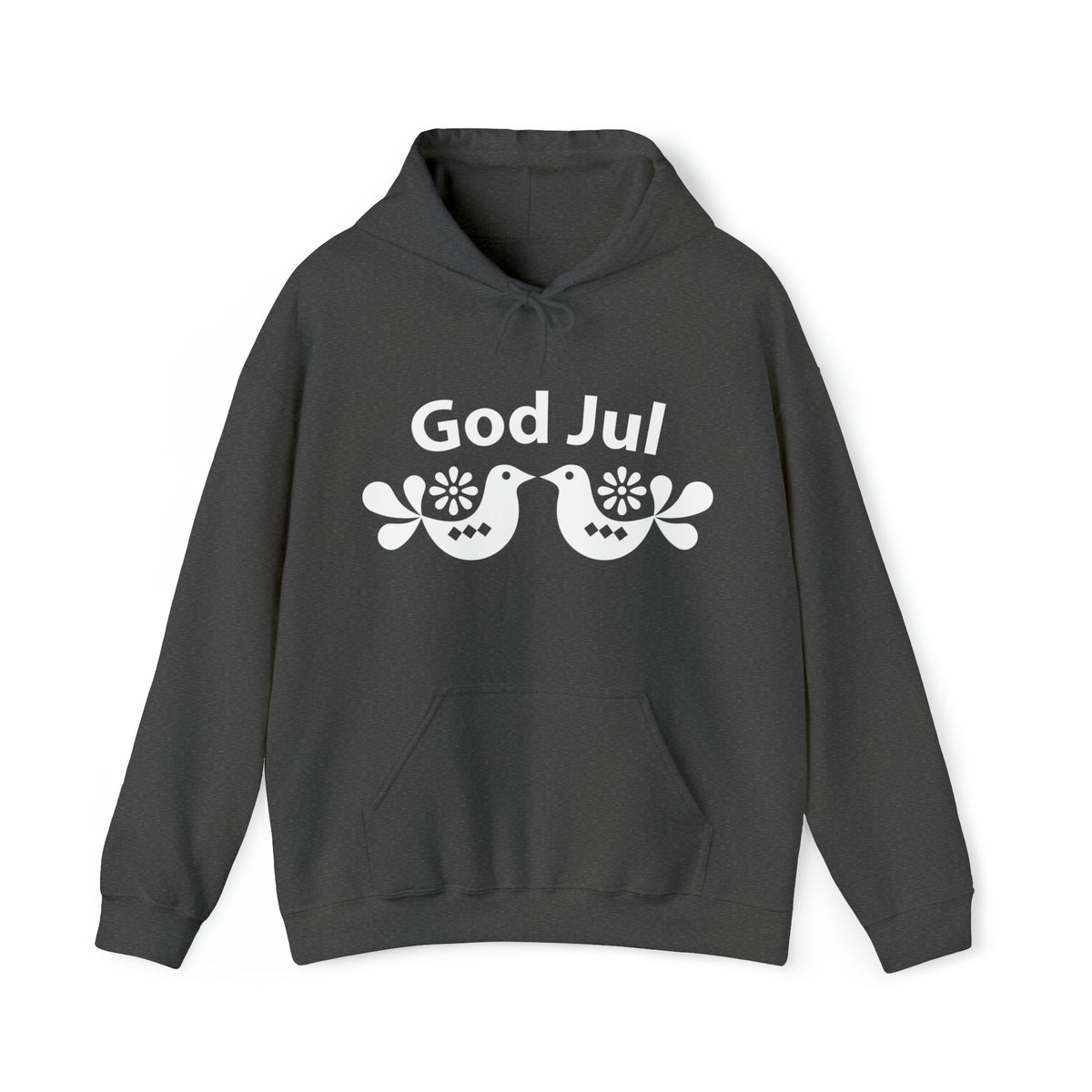 God Jul Swedish Christmas Folk Art Shirt | Scandi Nordic Christmas Gift | Unisex  Hooded Sweatshirt