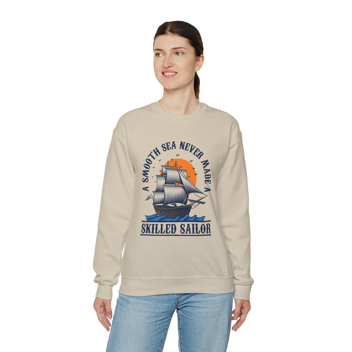 Smooth Seas School Psychology Shirt | Ocean Lover Sailor Shirt | Motivational Gift |  Unisex Crewneck Sweatshirt