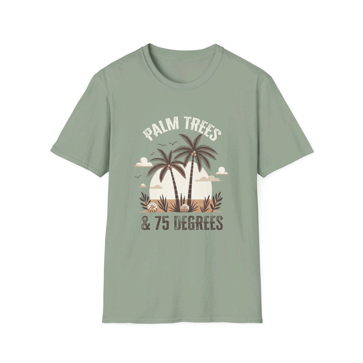 Palm Trees 75 Degrees California Beach Shirt | Beach Bum Shirt | Beach Lover Gift | Unisex Soft Style T-Shirt