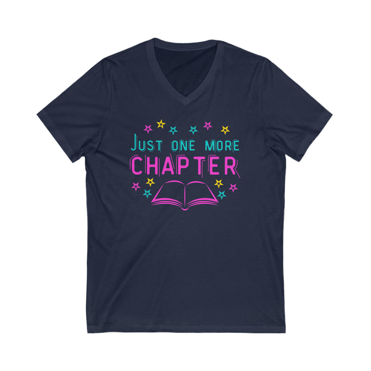 One More Chapter Bookish Book Lover Shirt | Reader Gift | Unisex Jersey V-neck T-shirt