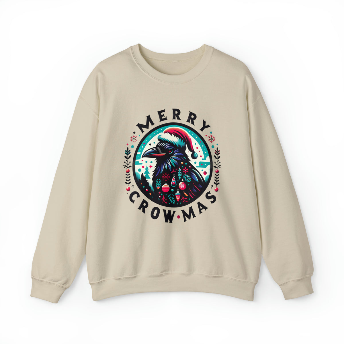Merry Crowmas Christmas Crow Shirt | Animal Lover Crow Gift  | Unisex Crewneck Sweatshirt