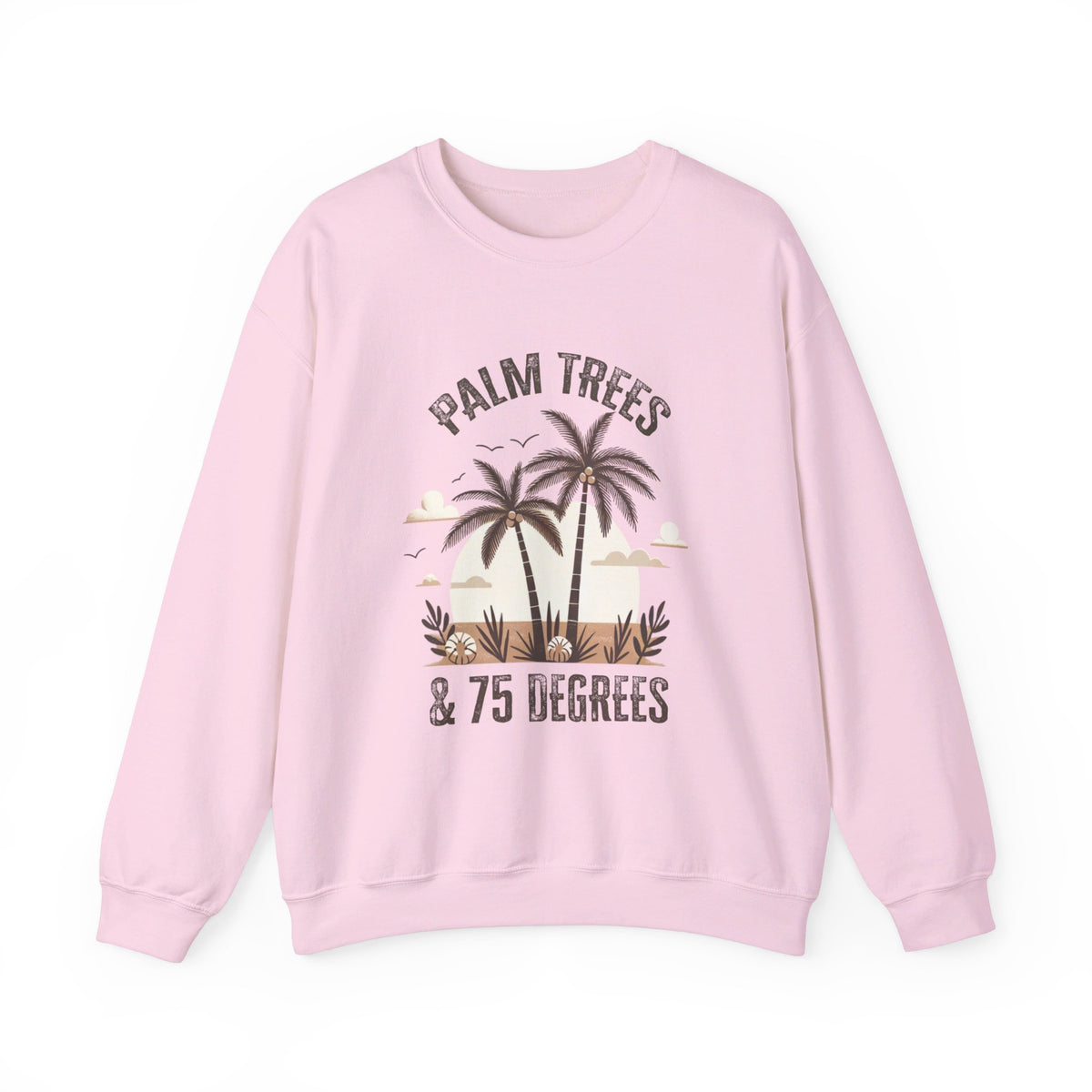 Palm Trees 75 Degrees California Beach Shirt | Beach Bum Shirt | Beach Lover Gift | Unisex Crewneck Sweatshirt