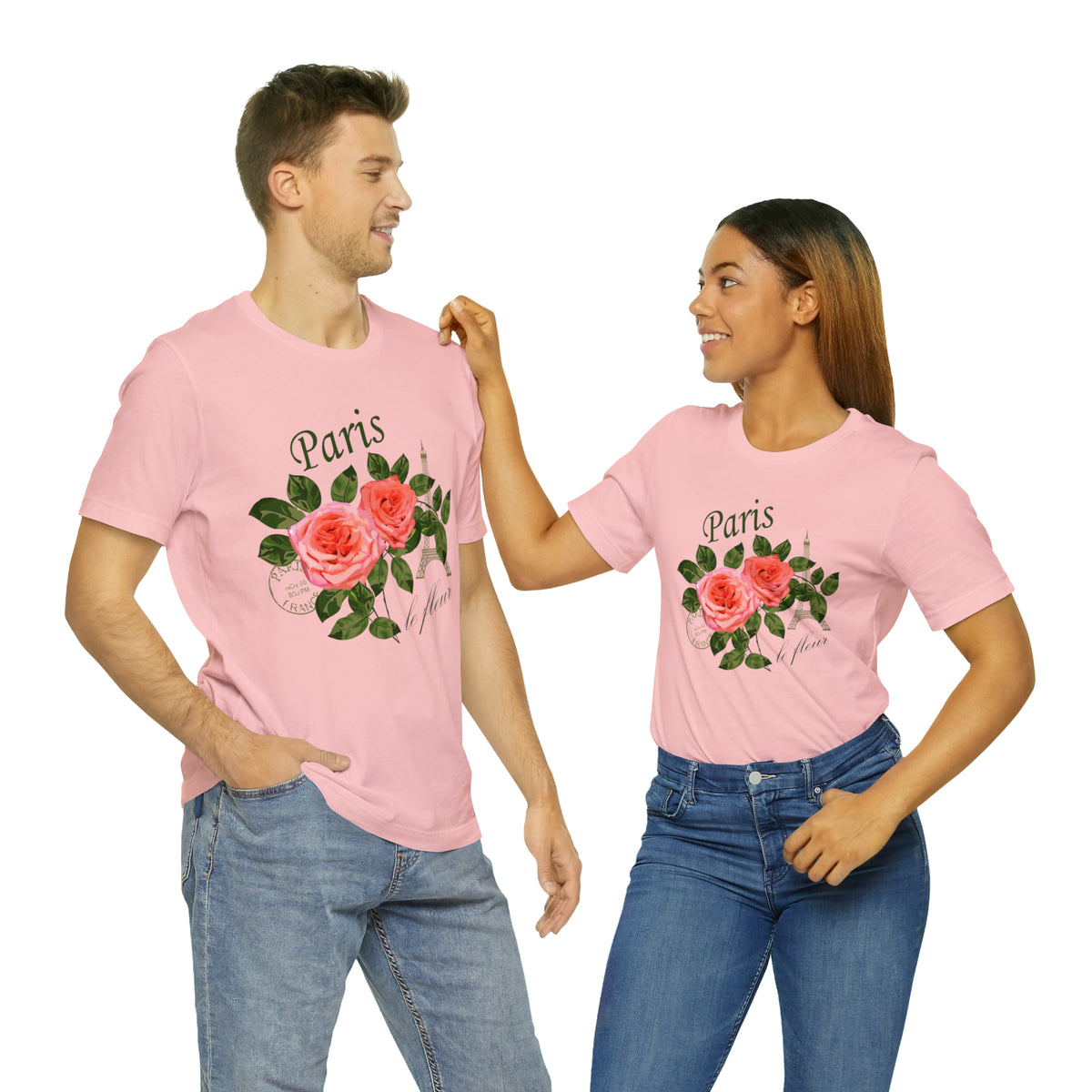 Paris France Vintage Rose Shirt | World Traveler Gardening Gift | Unisex Jersey T-shirt