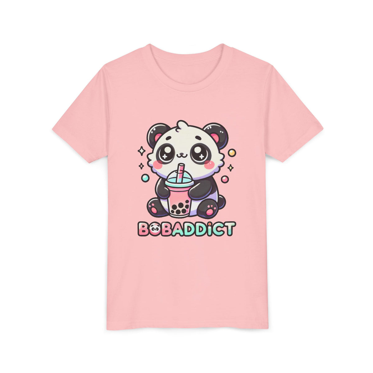 Boba Addict Cute Panda Bear Boba Tea Shirt | Kawaii Boba Shirt | Bubble Tea Lover Shirt | Youth Jersey T-shirt
