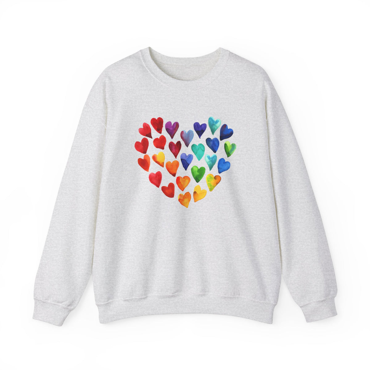 Watercolor Art Hearts Love V Neck Shirt | Valentine's Day Gift | Unisex Crewneck Sweatshirt
