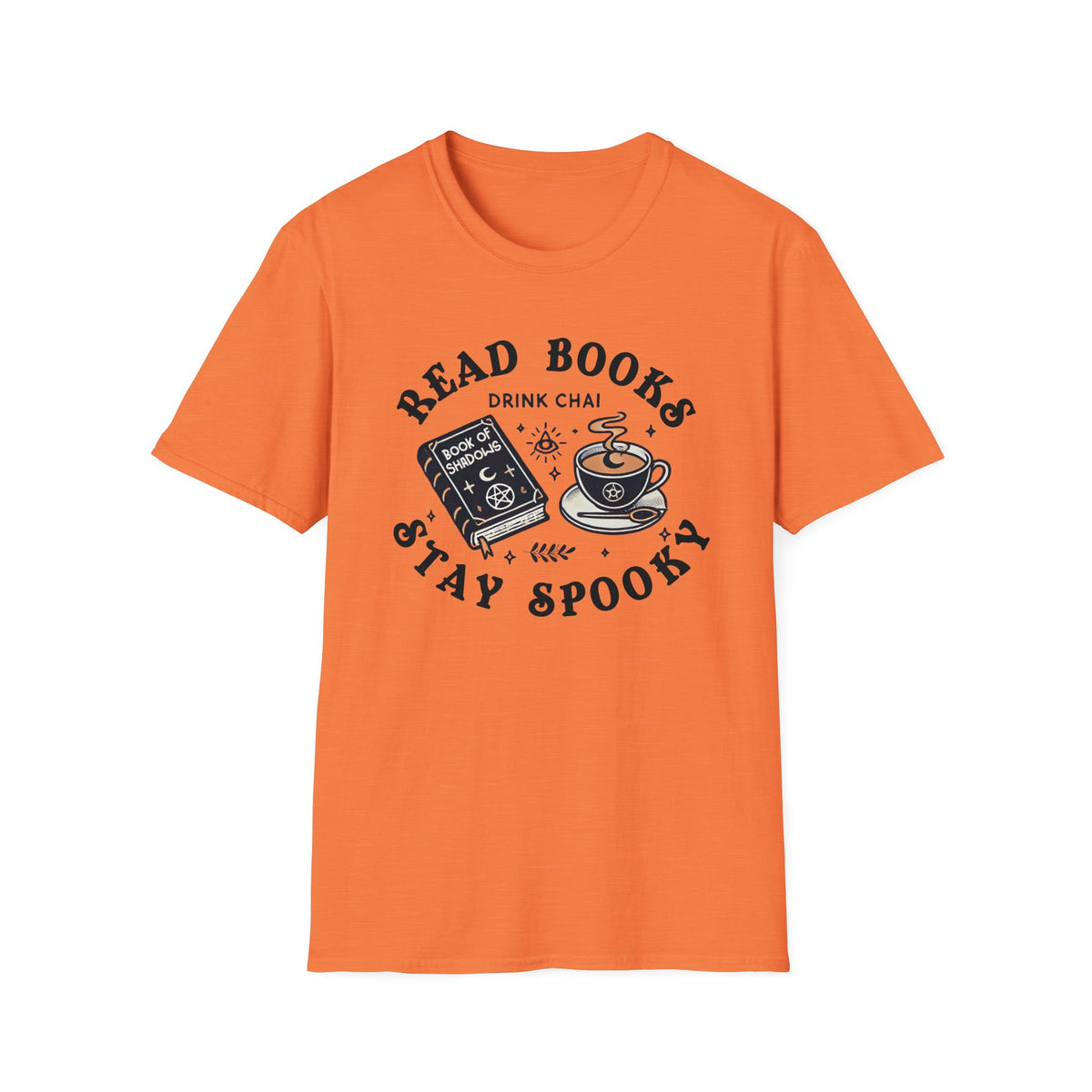 Read Books Drink Chai Be Spooky Vibes Shirt | Chai Tea Lover Gift | Unisex Soft Style T-Shirt