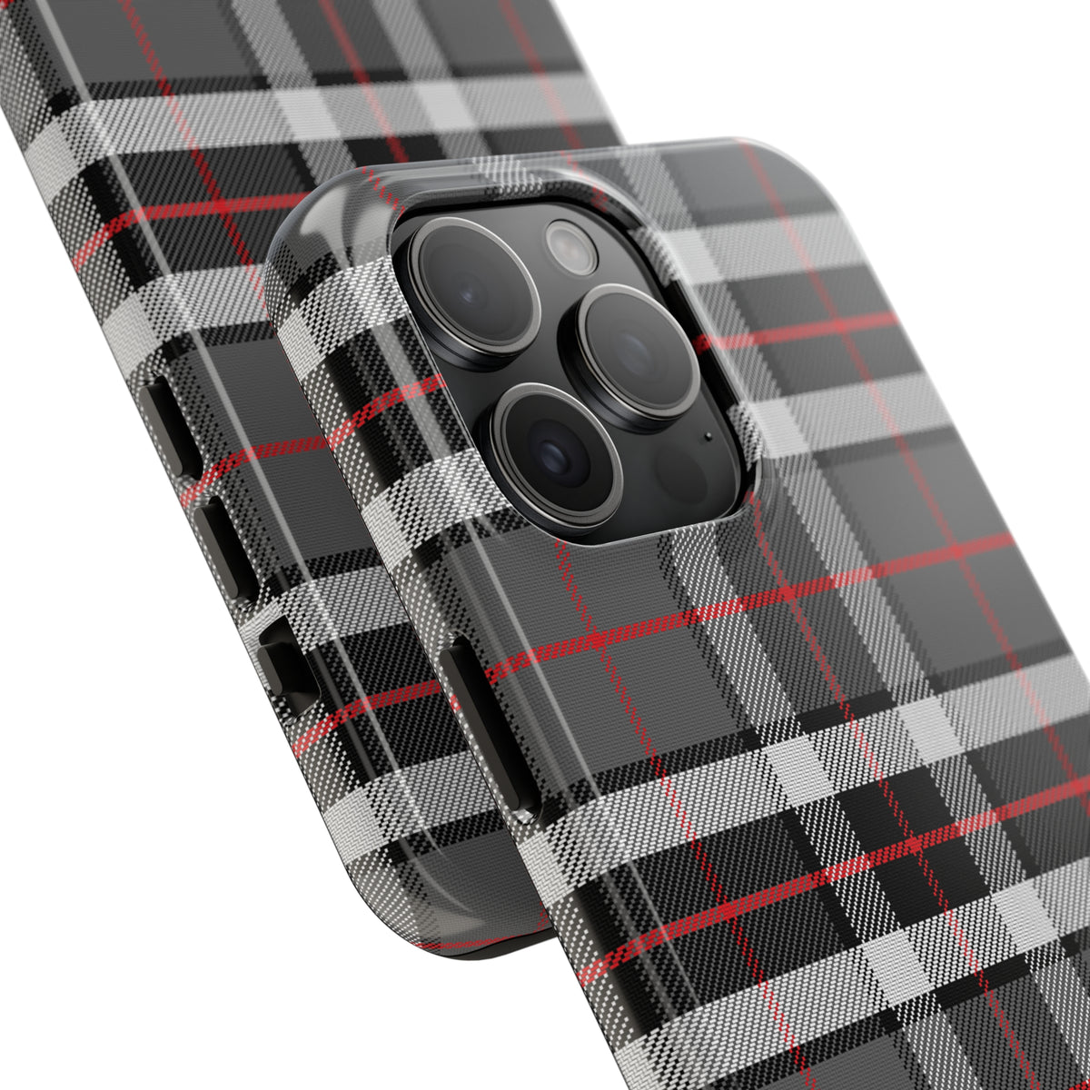 Black and White Plaid iPhone 15 14 13 12 11 Case (all models) | Gift for Him | Tough Phone Case