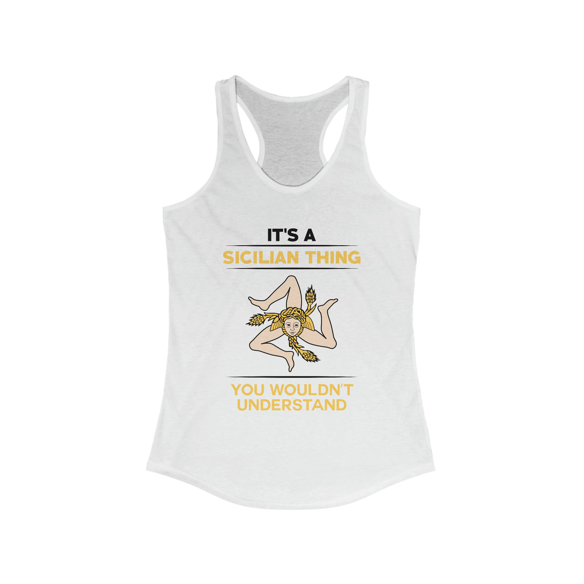 Sicily Italy Coat of Arms Shirts | Sicilian World Travel Gift | Women's Ideal Racerback Tank Top