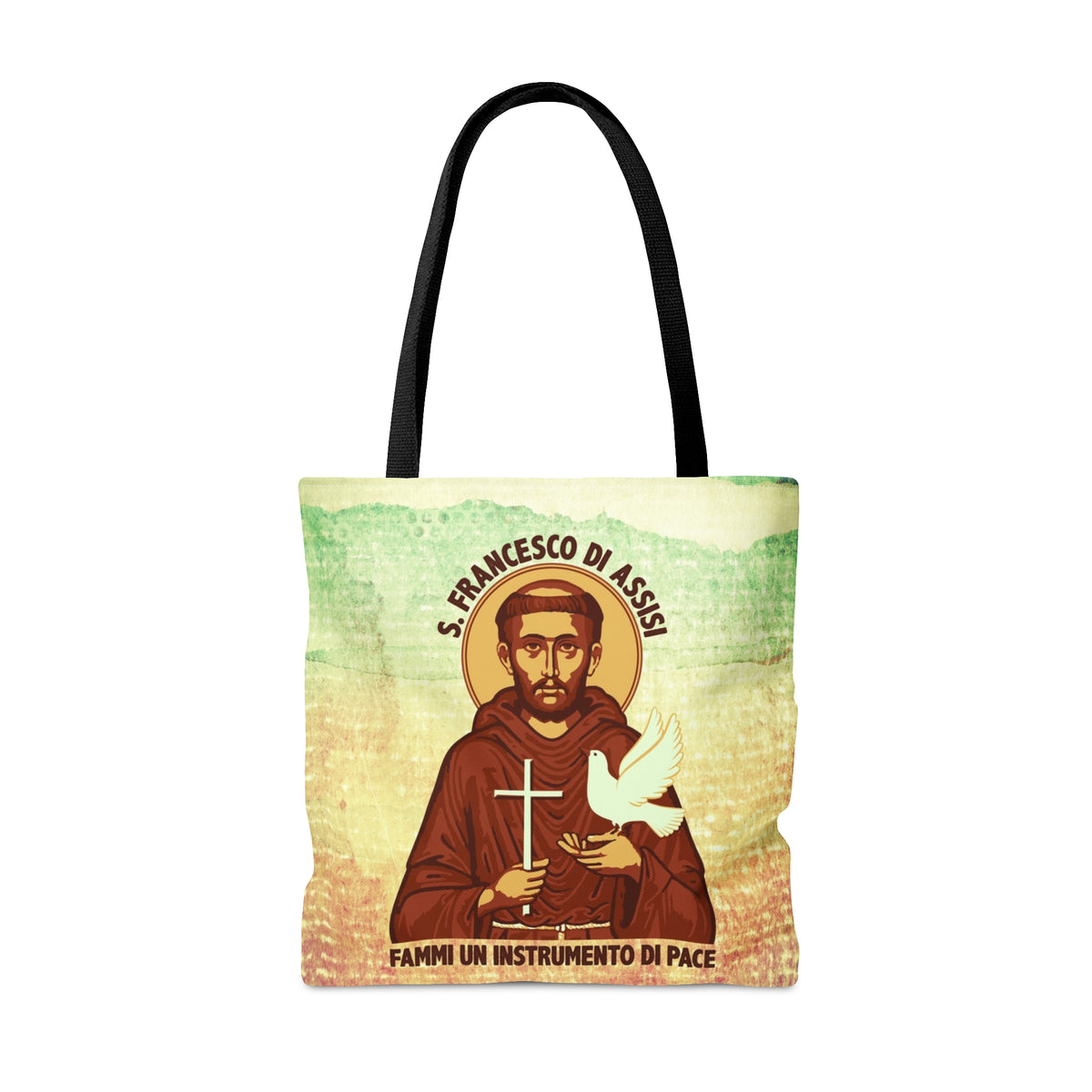St Francis of Assisi Prayer Tote | Saint Francis Catholic Gift | Boxed Bottom Tote Bag