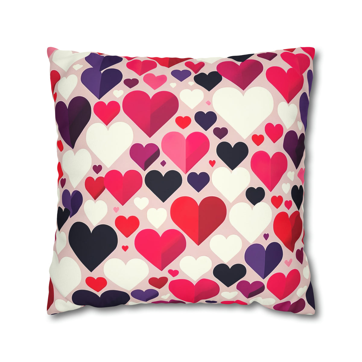Cute Valentine Throw Pillow Case | Valentine Hearts Pillow Home Decor | Valentine Gift for Her | Faux Suede Decorative Throw Pillow Case