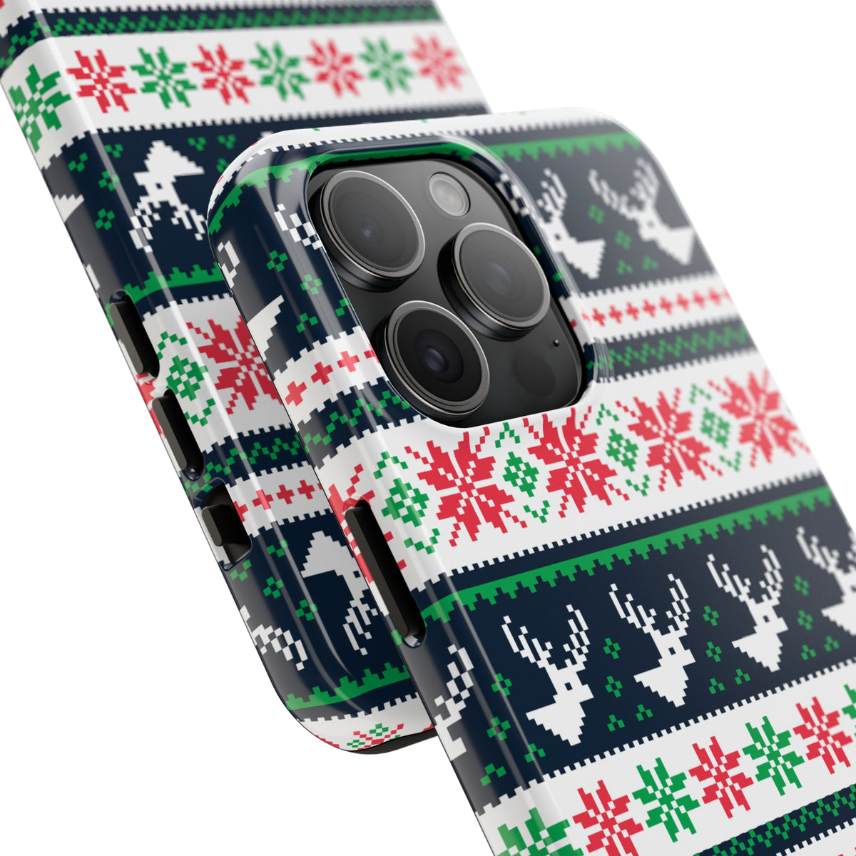 Ugly Christmas iPhone Case | iPhone 15 14 13 12 11 Phone Case | Reindeer Christmas Gift | Tough Impact-resistant Phone Case
