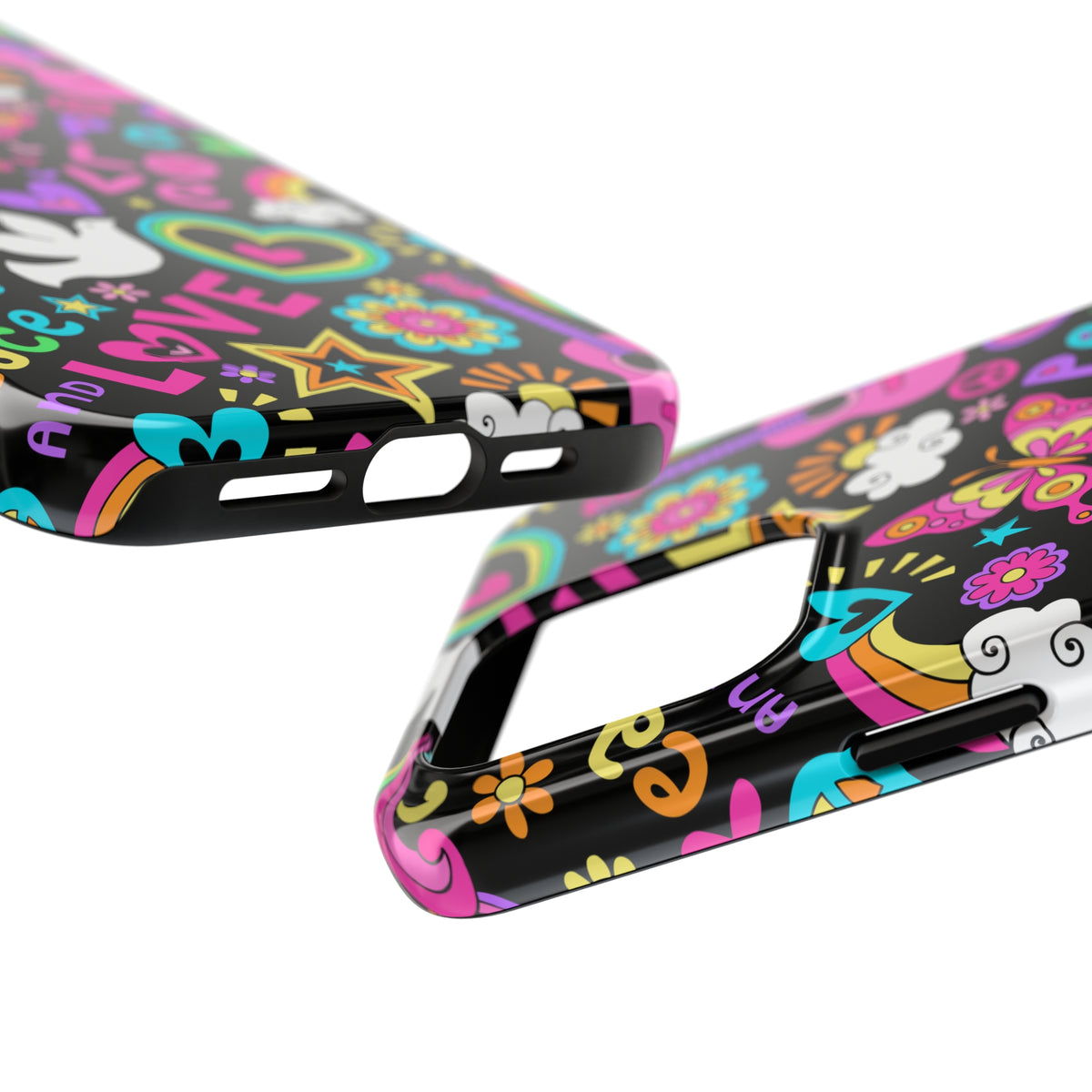 Peace Sign Retro 70s iPhone 15 14 13 12 11 Case (all models) | Peace Love Pattern | Tough Phone Case