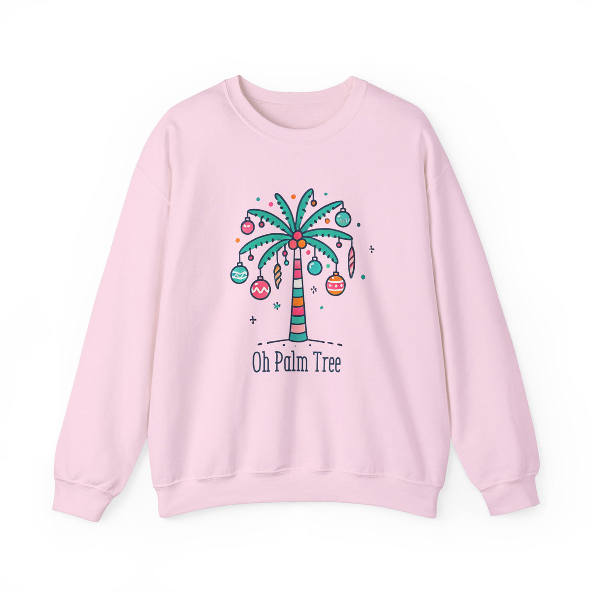 Oh Palm Tree Funny Christmas Tree Shirt | Palm Tree Beach Bum Gift For Her | Unisex Crewneck Sweatshirt