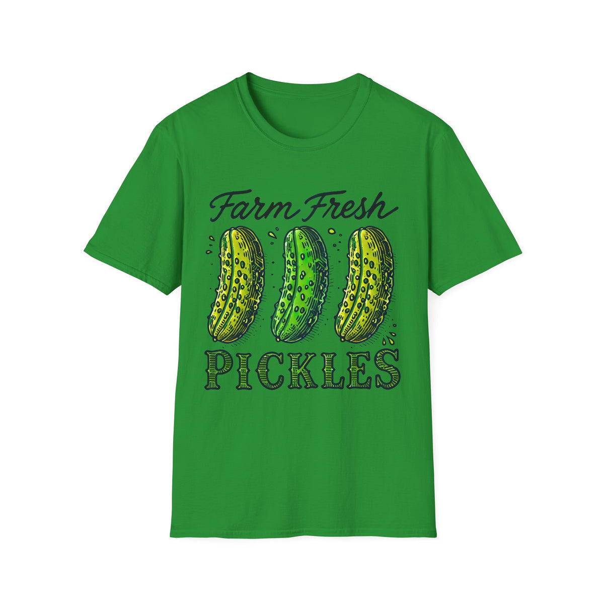 Farm Fresh Pickles Funny Pickle Shirt | Cute Pickle Pun Shirt | Pickle Lover Gift | Farmers Market Garden Shirt | Unisex Soft style T-Shirt