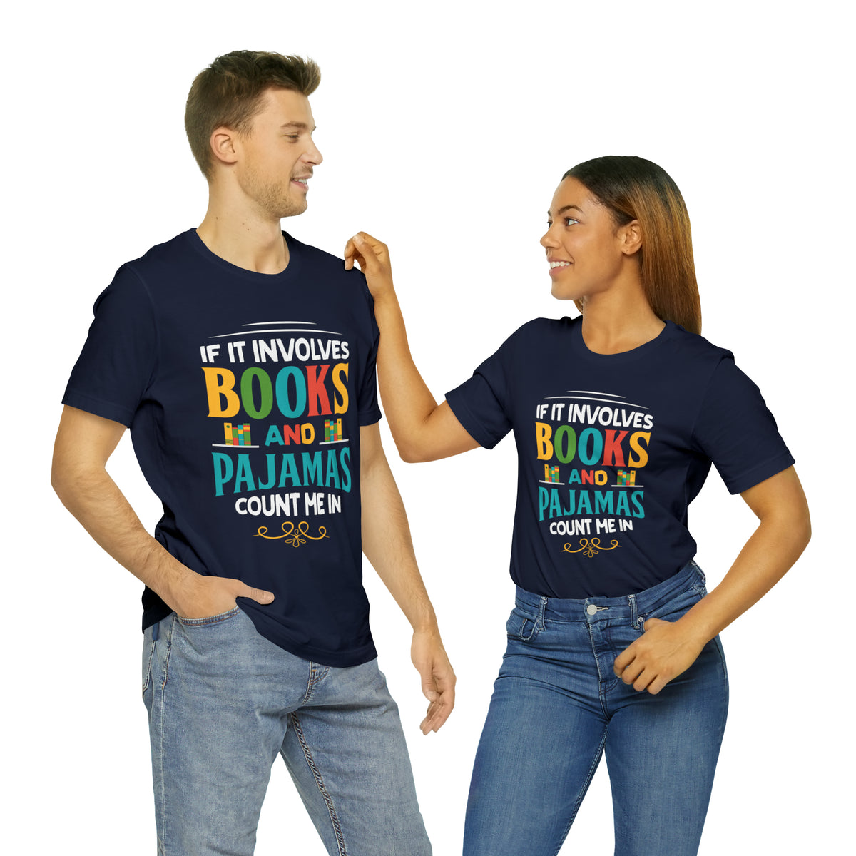 Books Pajamas Funny Book Worm Reading Shirt | Book Lover Gift | Unisex Jersey T-shirt