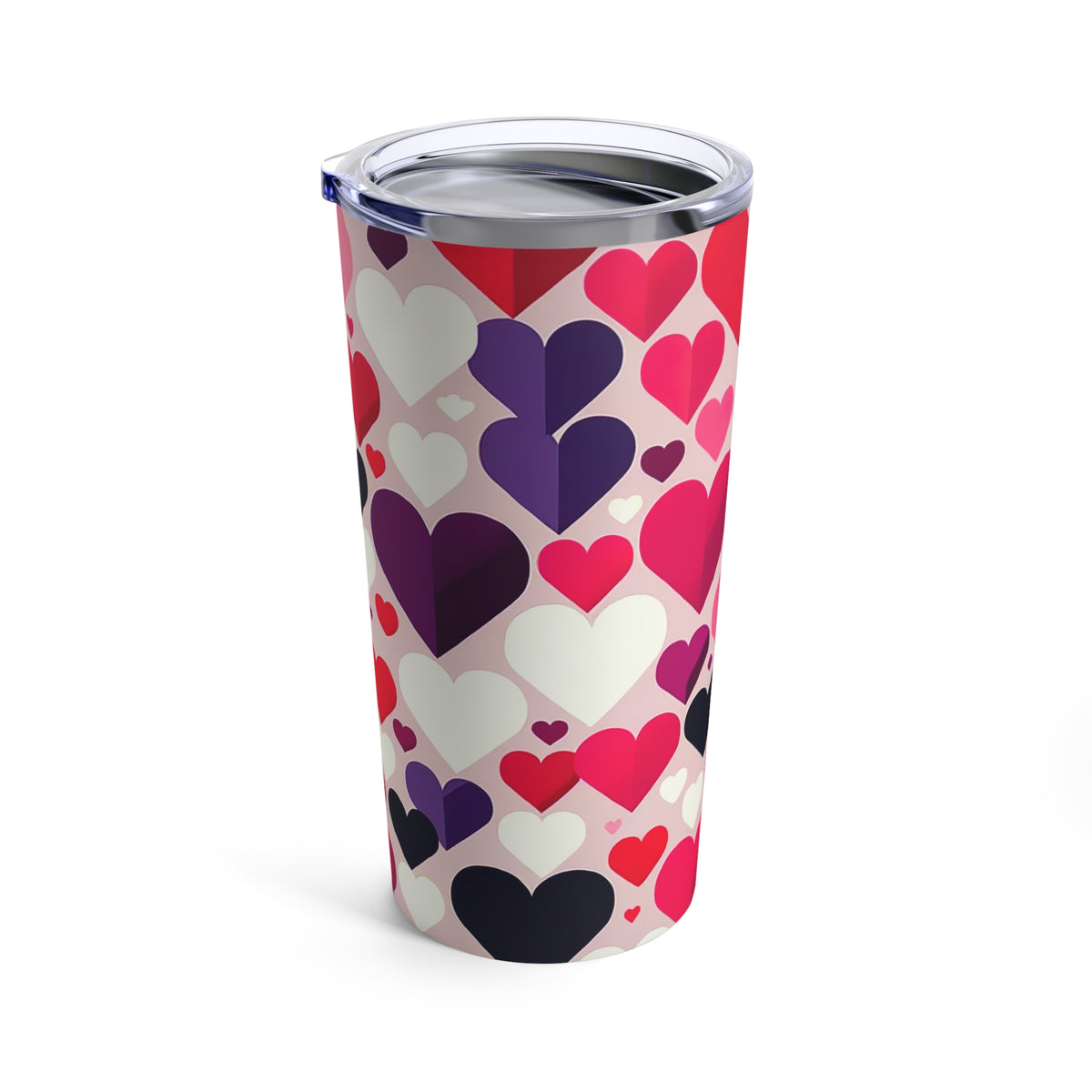 Cute Valentine 20 oz Tumbler  | Valentine Hearts Skinny Tumbler | Valentine Gift for Her | Stainless Steel Insulated Travel Tumbler