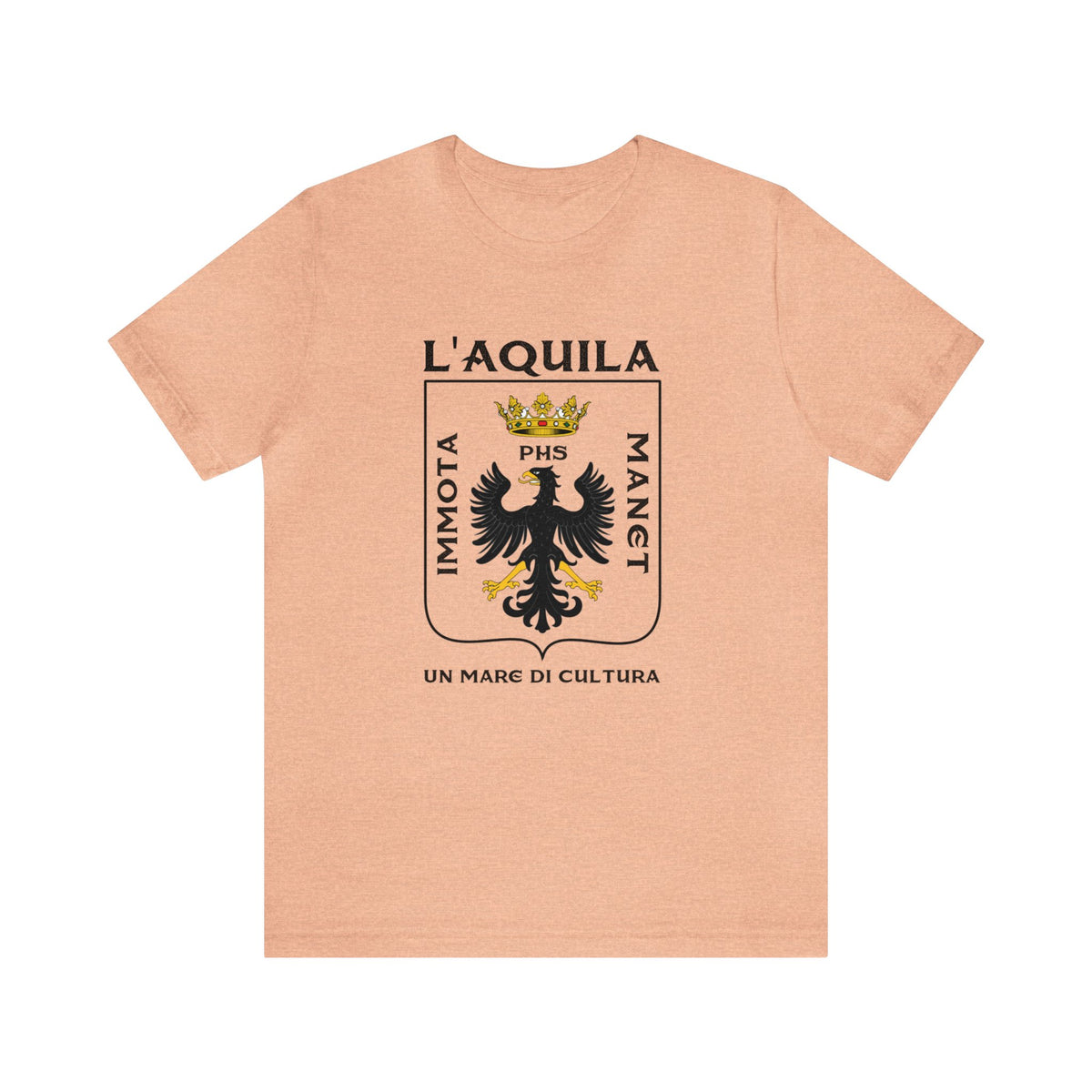 L'Aquila Italy Coat of Arms Shirt | Abruzzo Italian Travel Lover Gift || Bella Canvas Unisex Jersey T-shirt