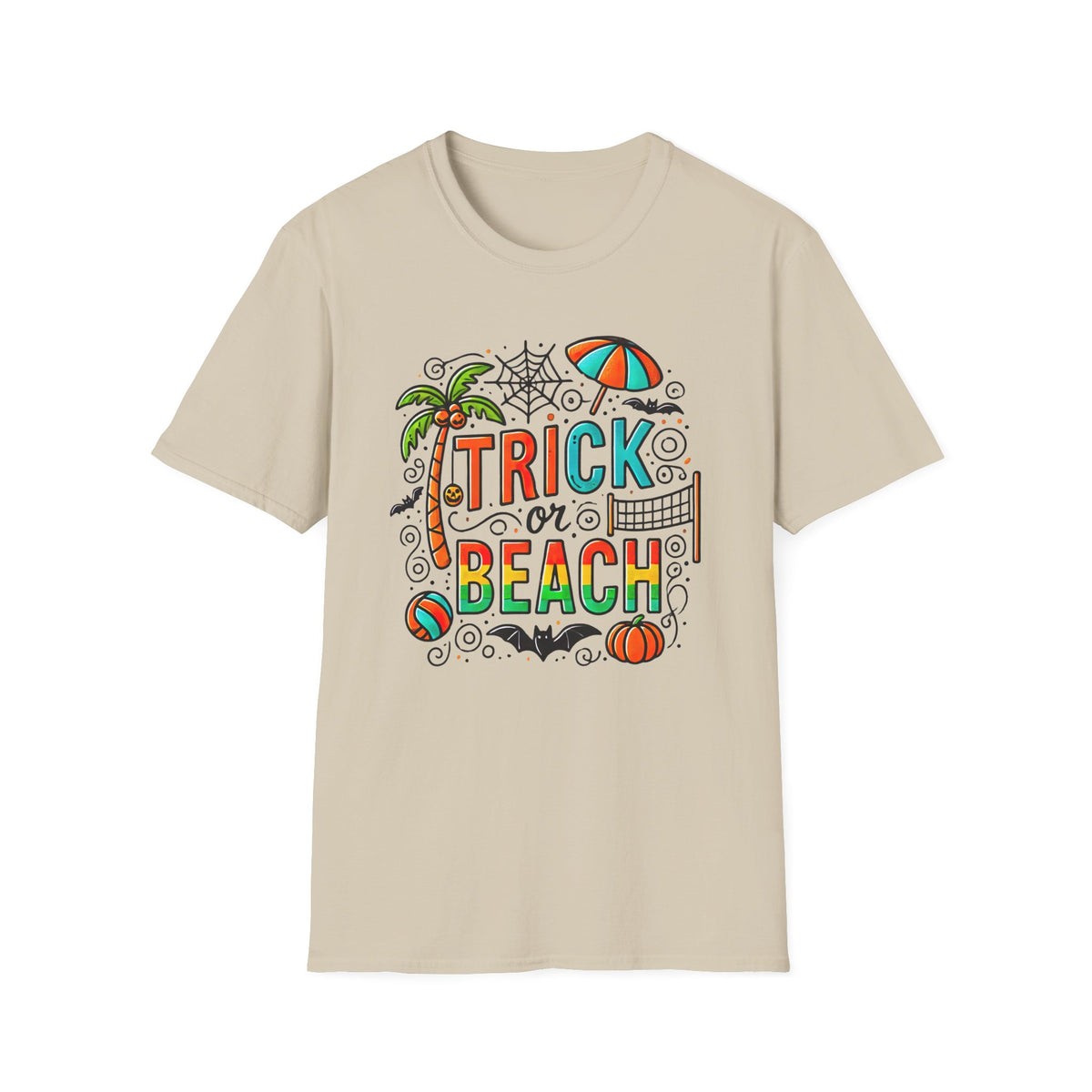 Trick Or Beach Beach Bum Halloween Shirt | Funny Halloween Gift For Beach Lover | Trick Or Treat Shirt |  Unisex Soft Style T-Shirt