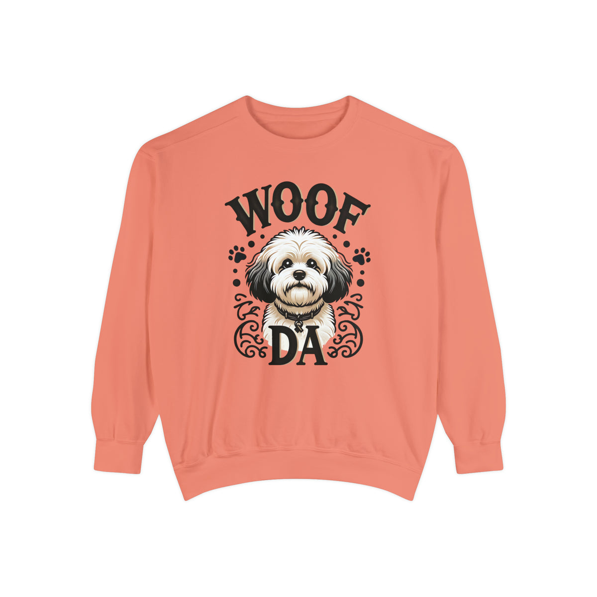 Woof Da Minnesota Dog Lover Shirt | Bichon Frisé Spaniel  Mix | Uff Da Norwegian Gift | Unisex Garment-Dyed Sweatshirt