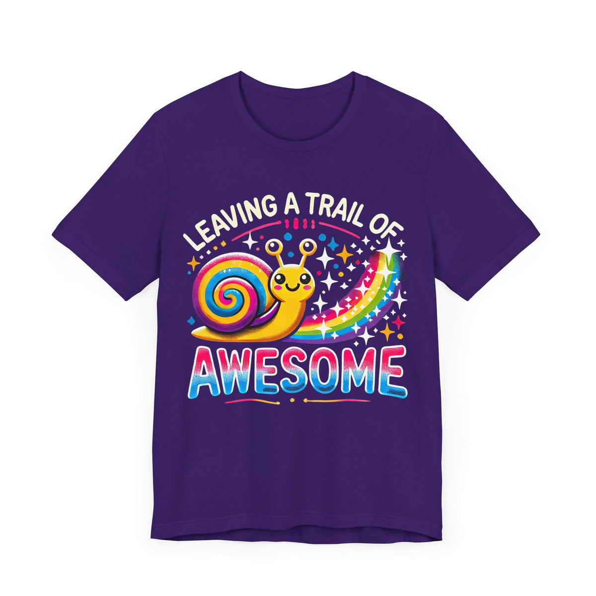 Leaving a Trail of Awesome Cute Snail Shirt | Positive Messages Rainbow Shirt | Motivational Shirt | Nature Lover Gift | Unisex Jersey T-shirt