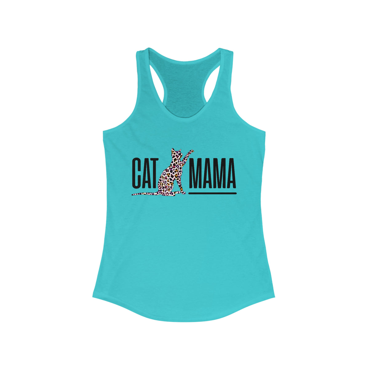 Cat Mama Leopard Print Mom Gift shirt | Mother's Day Gift | Women's Ideal Racerback Tank Top