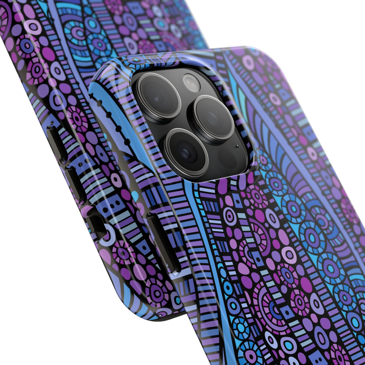 Purple Geometric Design iPhone 15 14 13 12 11 Case (all models) | Abstract Design | Tough Phone Case