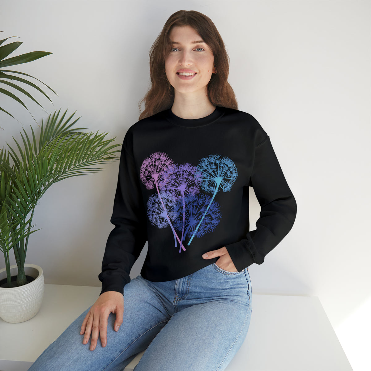 Dandelion Seeds Garden Aesthetic Shirt | Plant Lover Gift | Unisex Crewneck Sweatshirt