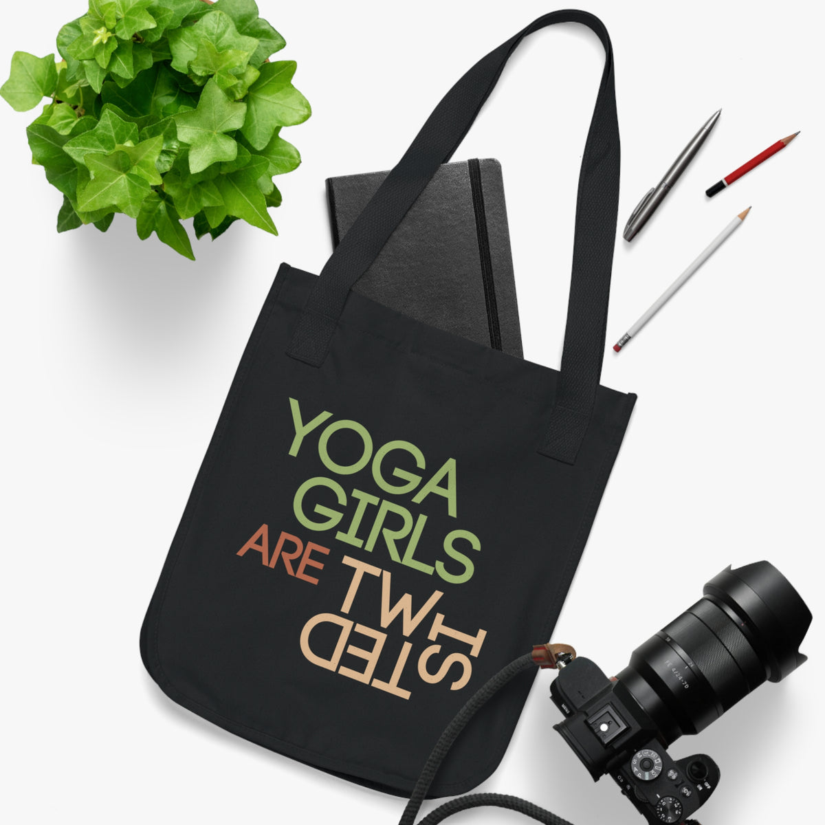 Yoga Girls Are Twisted Funny Yoga Shirt | Black Canvas Tote Bag