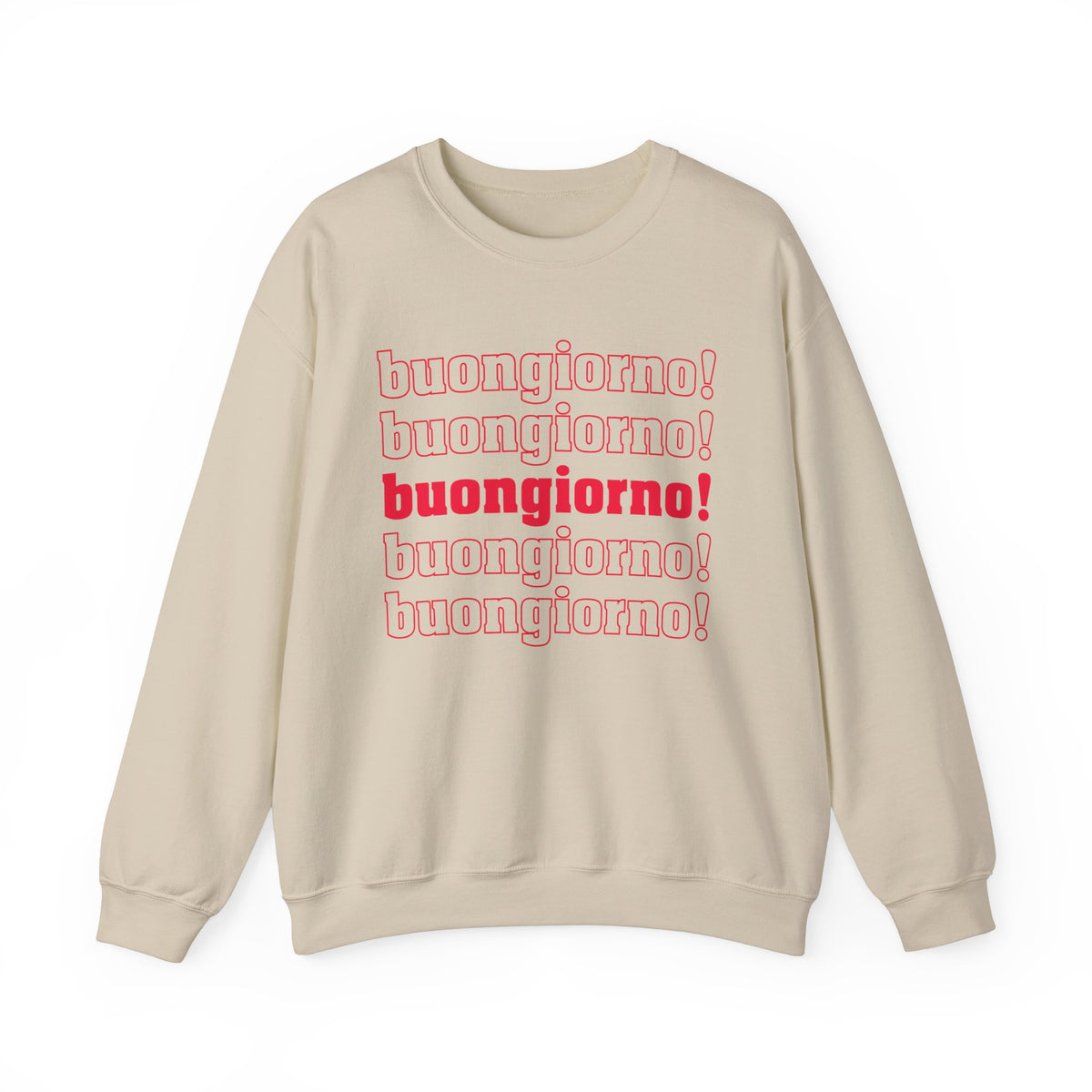 Buongiorno Good Morning Italian Phrase Shirt | Italy World Travel Gift | Unisex  Crewneck Sweatshirt