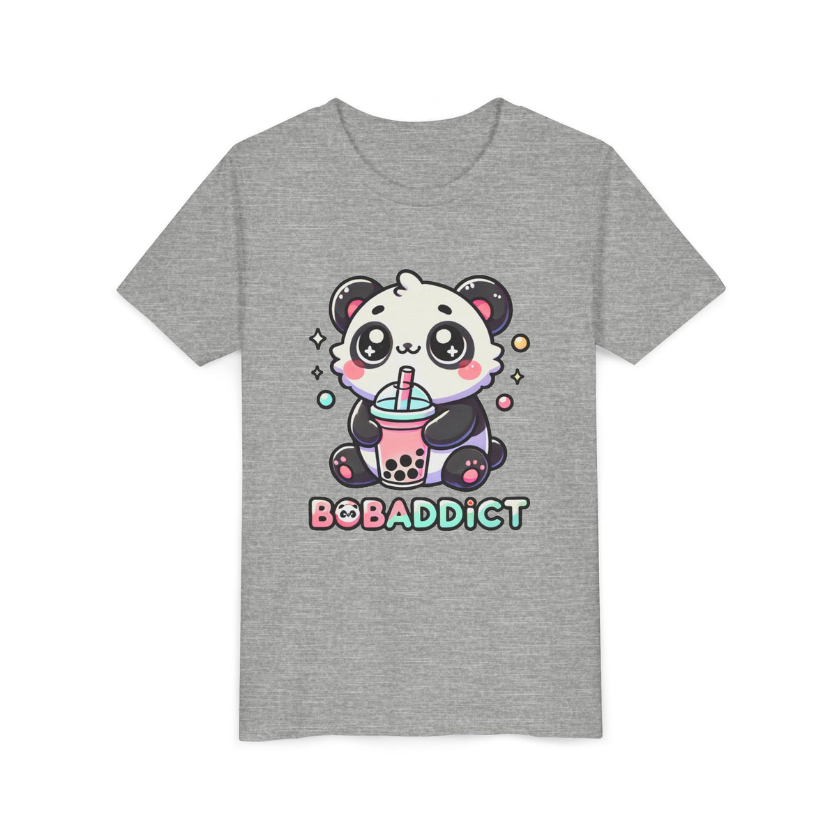 Boba Addict Cute Panda Bear Boba Tea Shirt | Kawaii Boba Shirt | Bubble Tea Lover Shirt | Youth Jersey T-shirt