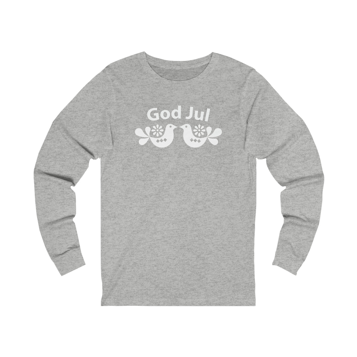 God Jul Swedish Christmas Folk Art Shirt | Nordic Scandi Christmas Gift  | Unisex Jersey Long Sleeve T-shirt
